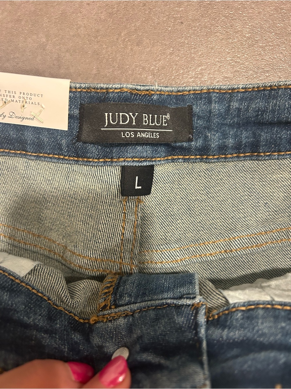Judy Blue Mid Rise Paisley Print Denim Shorts - Picture 4 of 6